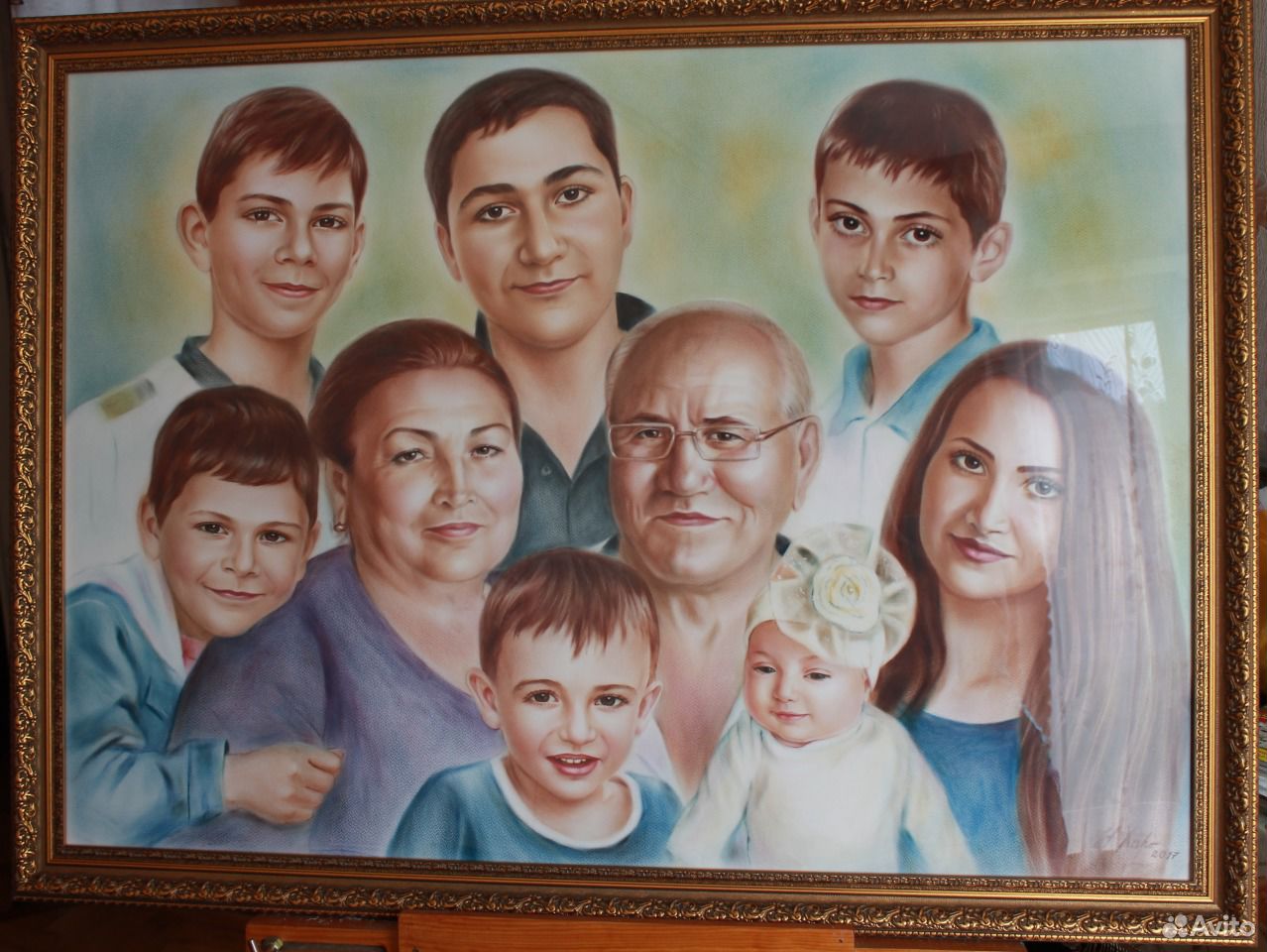 Портреты на досках семья
