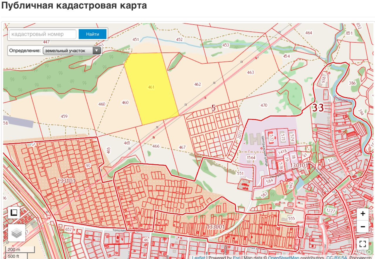 Кадастровая карта сновицы