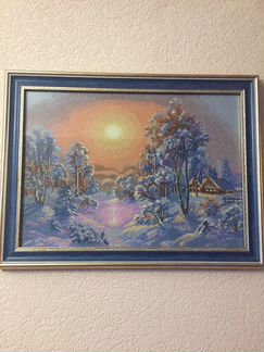 Вышитая картина «Зимнее утро»