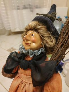 Кукла интерьерная ведьмочка Баба Яга
