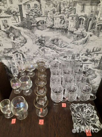 Бокалы,рюмки,стопки,пепельница/хрусталь,стекло