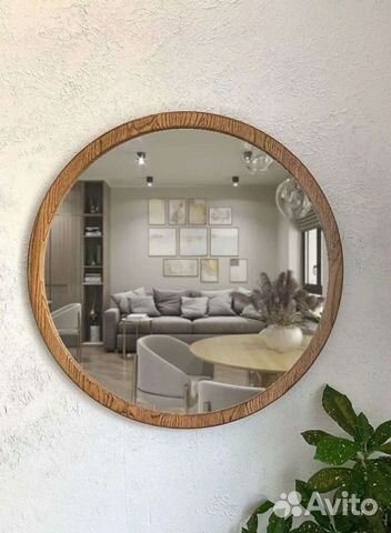 Зеркало круглое из дуба