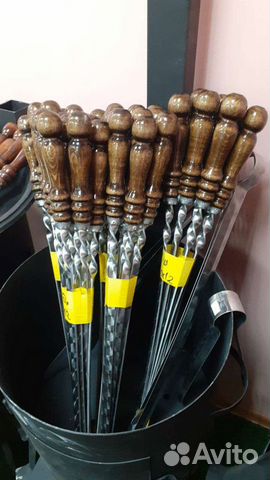 Набор шампуров с деревянной ручкой 5шт (шампуры)