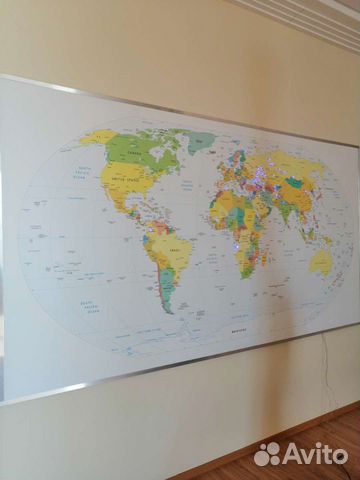 Карта мира с подсветкой интерьерная
