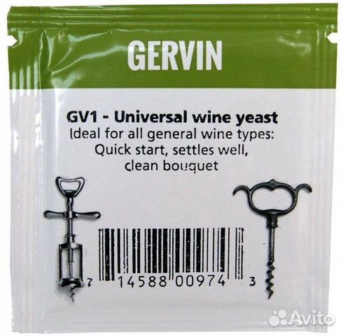 Винные дрожжи Gervin GV1 (универсальные)