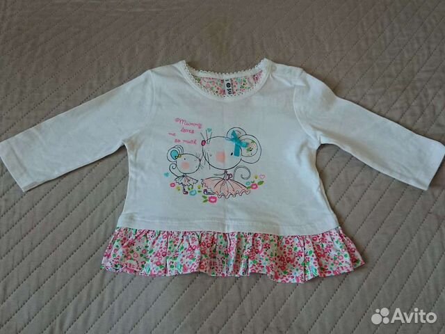 Лонгслив (кофта) для девочки новый 68