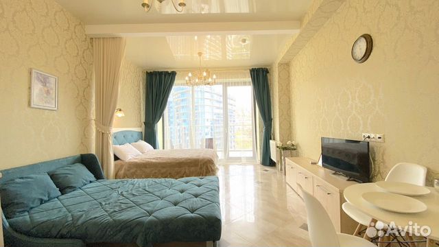 

Квартира-студия в апарт-отеле, 45 м², 2 кровати