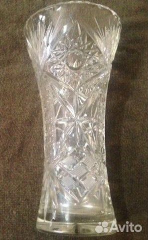 Ваза хрустальная СССР Богемия винтаж