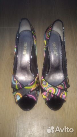 Атласные туфли на каблуке р.37