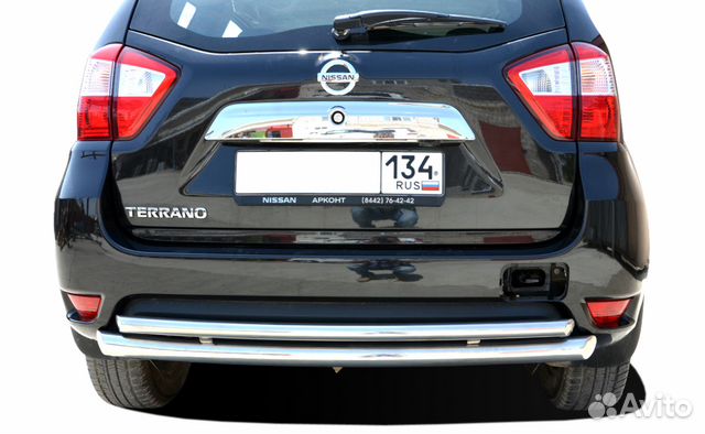 Защита заднего бампера Nissan Terrano 2015 двойная