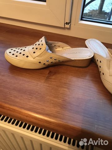 Туфли-шлепки кожан.40-41р,стелька26см