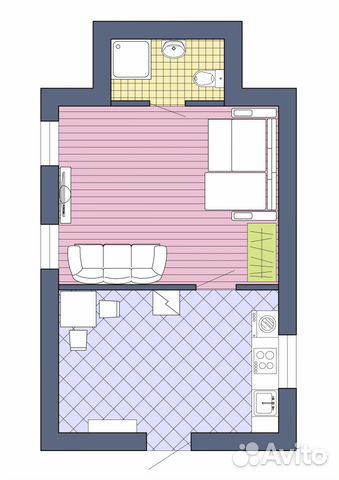 1-к квартира, 40 м², 2/6 эт. 1-к квартира, 40 м², 2/6 эт.