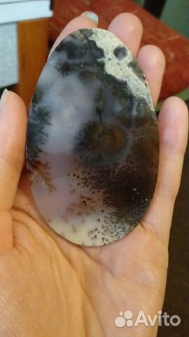 Моховой агат, 38 гр, спил отполированный Моховой агат, 38 гр, спил отполированный