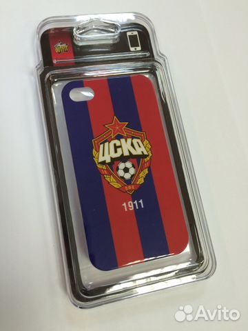 Чехол накладка iPhone 4 / 4S цска Красно-синий