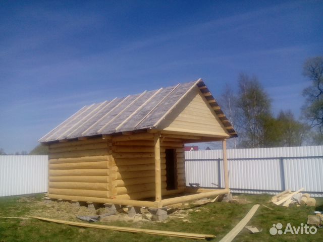 Сруб бани/дома 4х5м +2 вынос под открытую веранду Сруб бани/дома 4х5м +2 вынос под открытую веранду