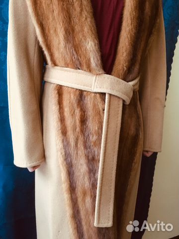 Пальто Max Mara оригинальное с норковым мехом