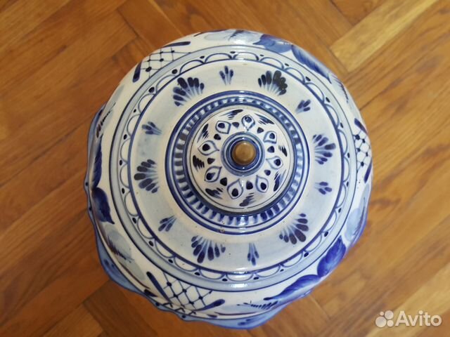 Лампа настольная, гжельский фарфор