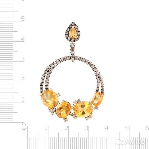 Кулон с цитринами и бриллиантами