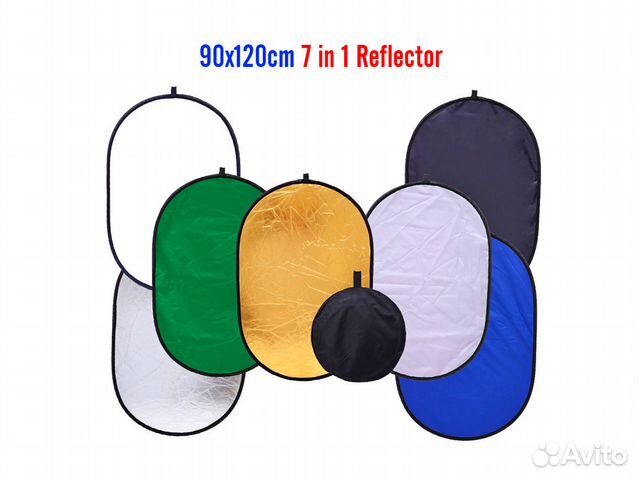 Отражатель, Фон и Хромакей 7в1 90x120см