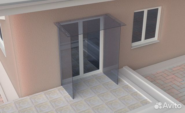 Козырек для входной группы из закаленного стекла