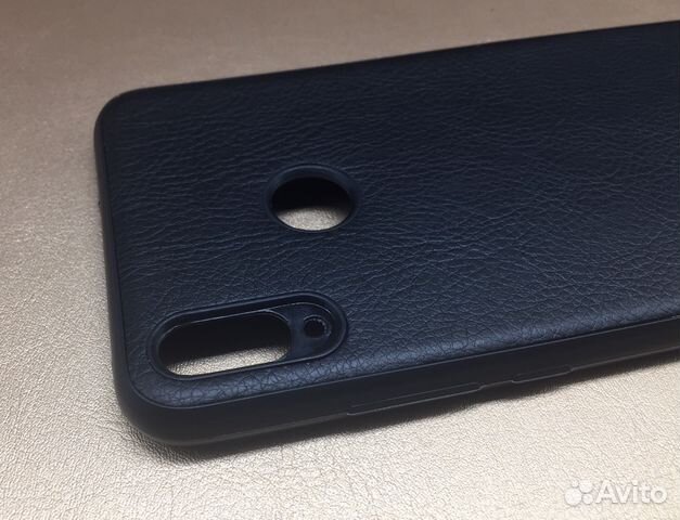 Huawei P Smart 2019 Чехол Черный Под Кожу Силикон