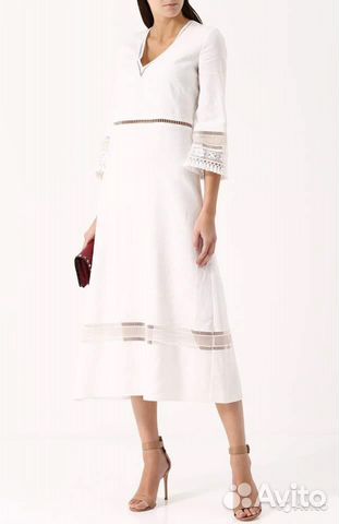 Белое льняное платье Ralph Lauren Collection Белое льняное платье Ralph Lauren Collection