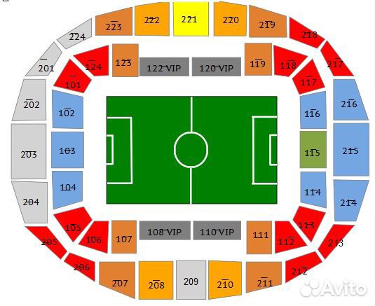 Схема стадиона фк краснодар по секторам с рядами и местами
