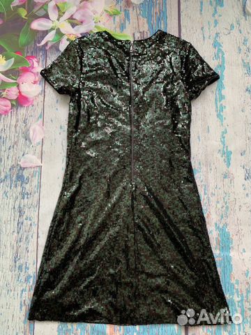 Черно зеленое вечернее платье в паетки Guess S Черно зеленое вечернее платье в паетки Guess S