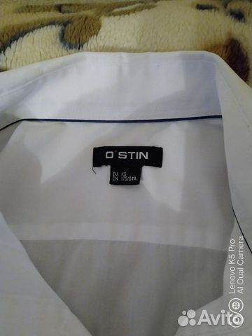 Рубашка белая ostin с длинным рукавом