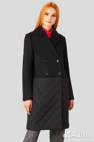 Новое Черное пальто Finn flare утеплённое l xl