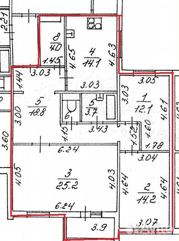 3-к квартира, 95.6 м², 5/10 эт. 3-к квартира, 95.6 м², 5/10 эт.