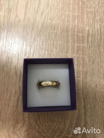 Серебряное кольцо с позолотой и фианитами