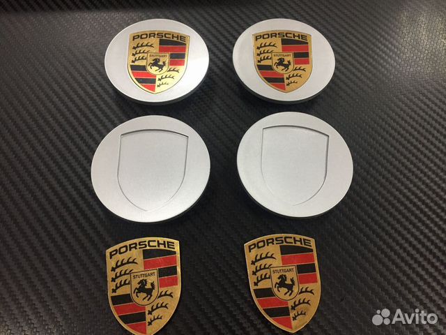 Колпачки в диски серебро 4 штуки для Porsche