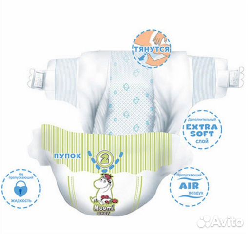 Финские Эко подгузники Muumi Baby 3-6 кг