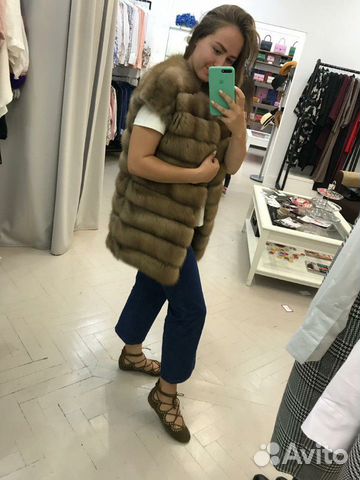 Жилет из меха куницы