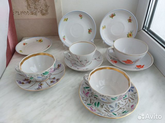 Старинная посуда чашки СССР и Кофейный сервиз Старинная посуда чашки СССР и Кофейный сервиз