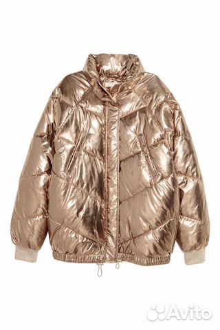 Золотая куртка пуховик oversize 46-52 размер Золотая куртка пуховик oversize 46-52 размер