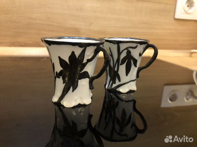 Кофейная пара чашки антикварные 18-19 век