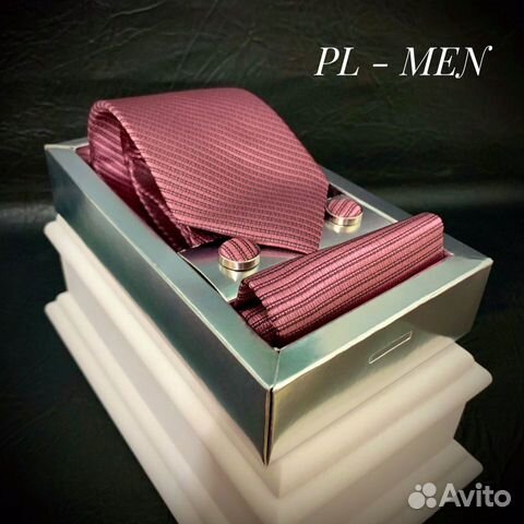 Мужской подарочный набор галстук запонки