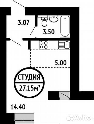 Студия, 27.2 м², 8/15 эт.