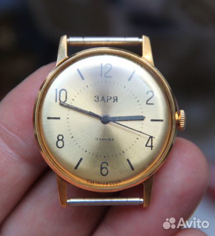 Часы механические заря Позолоченные AU12.5+