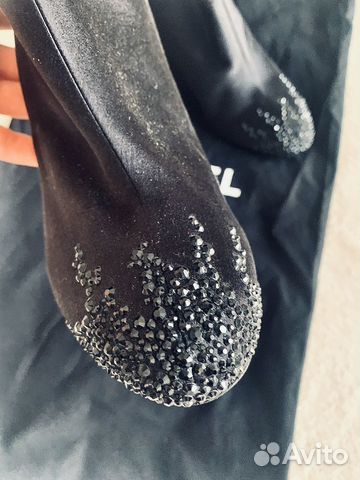 Ботильоны chanel / 38 / черные со стразами Ботильоны chanel / 38 / черные со стразами