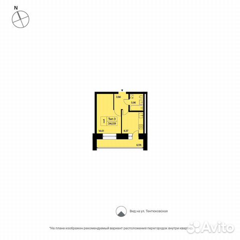 1-к квартира, 34.1 м², 10/16 эт. 1-к квартира, 34.1 м², 10/16 эт.