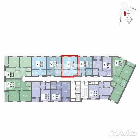 1-к квартира, 33.5 м², 2/10 эт. 1-к квартира, 33.5 м², 2/10 эт.