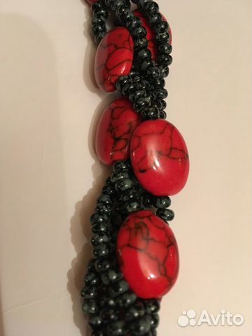 Бусы из чешского бисера и пресс. коралла 41 см