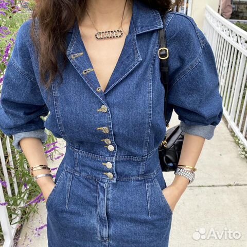 Шикарное джинсовое платье