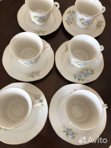 Кофейный набор, фарфор, 12 предметов