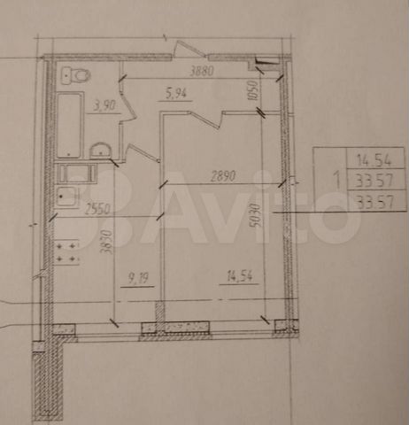 1-к. квартира, 33,6 м², 3/16 эт.