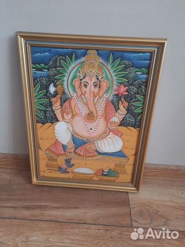 Картина в индийском стиле, Ганеша. 38х48