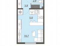 Квартира-студия, 22,3 м², 19/25 эт.